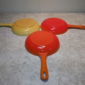 3 8" Le Creuset Cast Iron Skillet's Frypans
